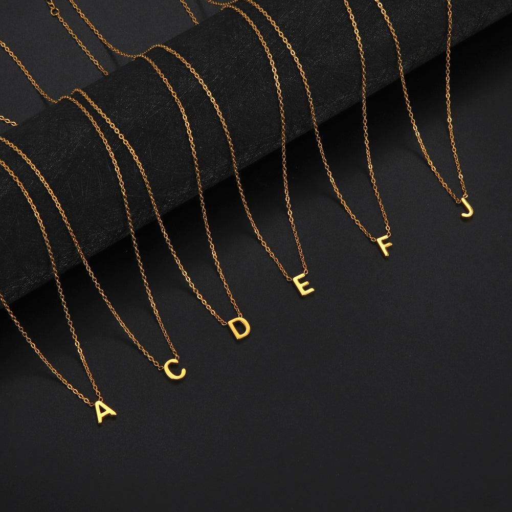 Swinging A - Z Initial Necklace - The Namely Mine thenamelymine