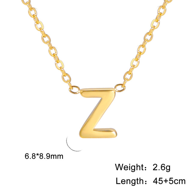 Swinging A - Z Initial Necklace - Gold / Z The Namely Mine thenamelymine