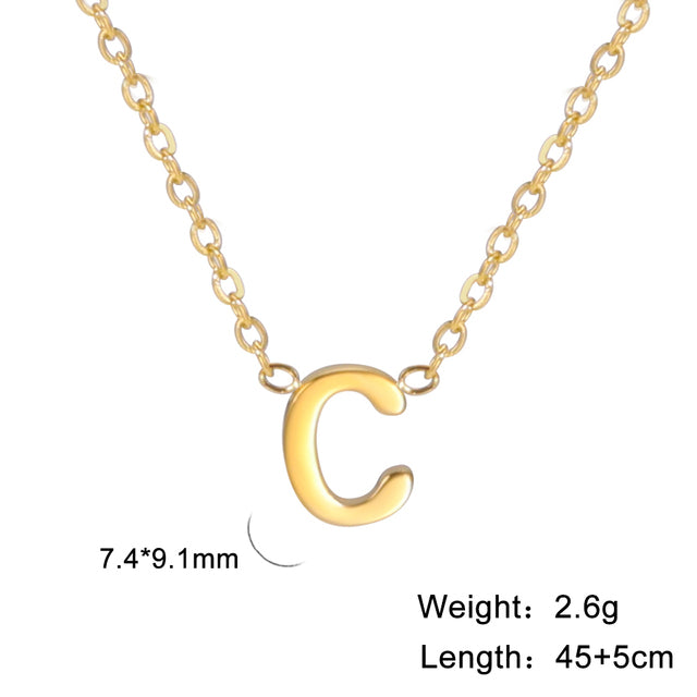 Swinging A - Z Initial Necklace - Silver / C The Namely Mine thenamelymine