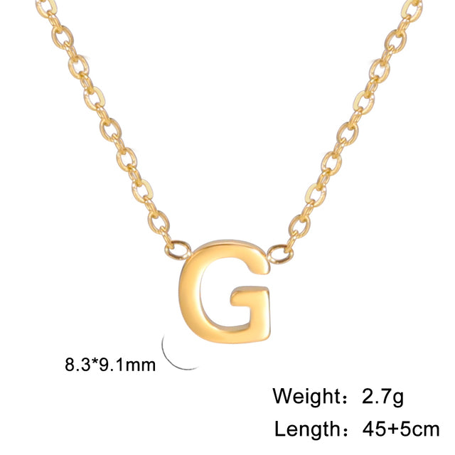 Swinging A - Z Initial Necklace - Silver / G The Namely Mine thenamelymine