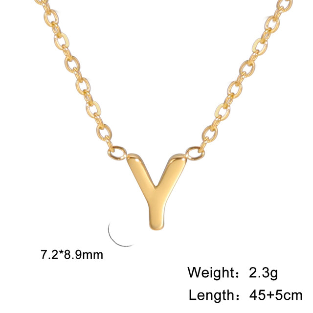 Swinging A - Z Initial Necklace - Silver / Y The Namely Mine thenamelymine