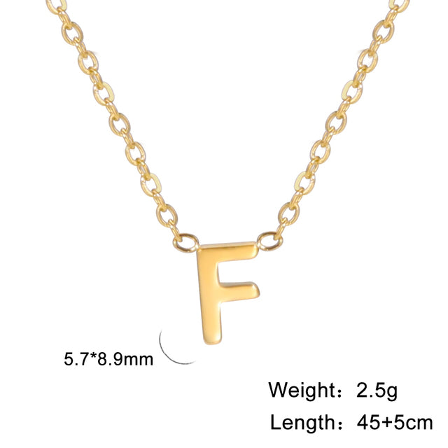 Swinging A - Z Initial Necklace - Gold / F The Namely Mine thenamelymine