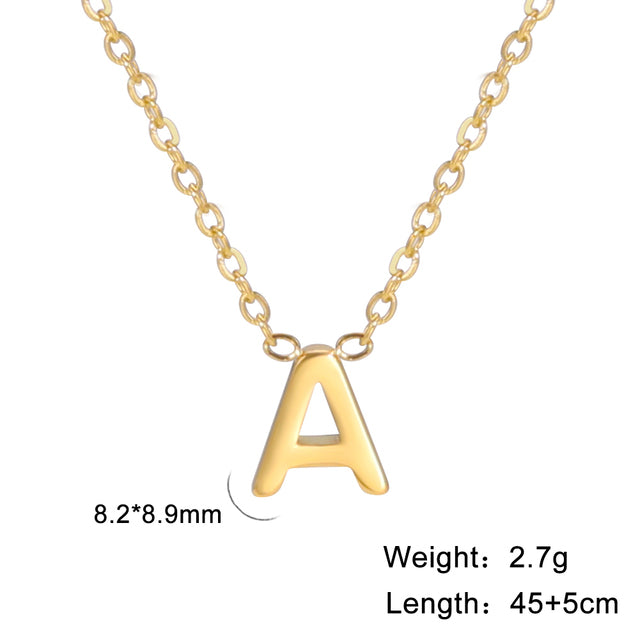 Swinging A - Z Initial Necklace - Silver / A The Namely Mine thenamelymine