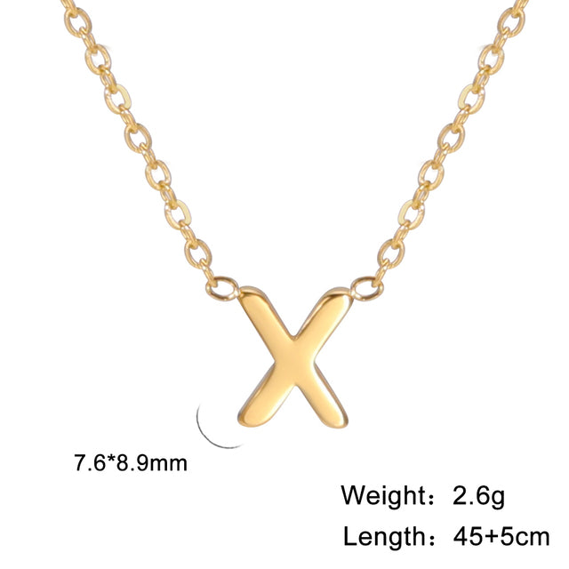 Swinging A - Z Initial Necklace - Silver / X The Namely Mine thenamelymine