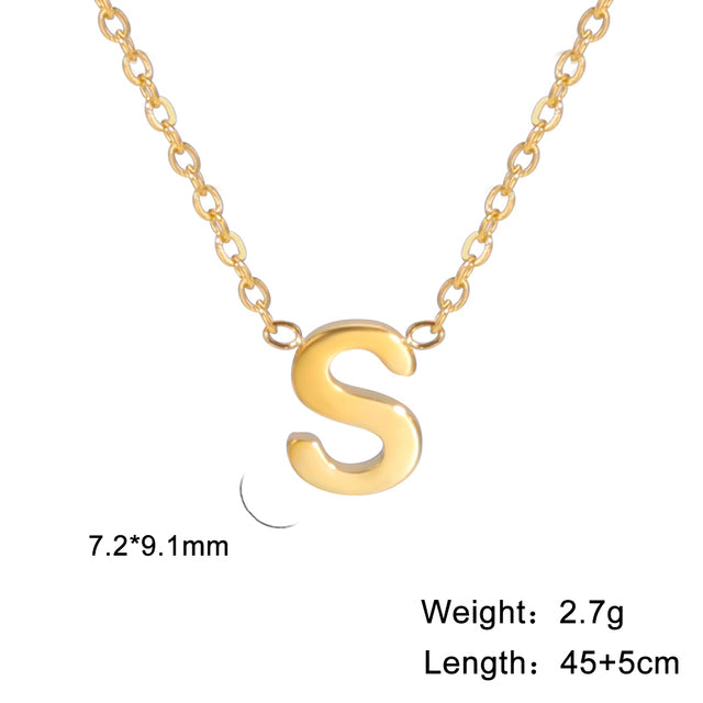 Swinging A - Z Initial Necklace - Silver / S The Namely Mine thenamelymine