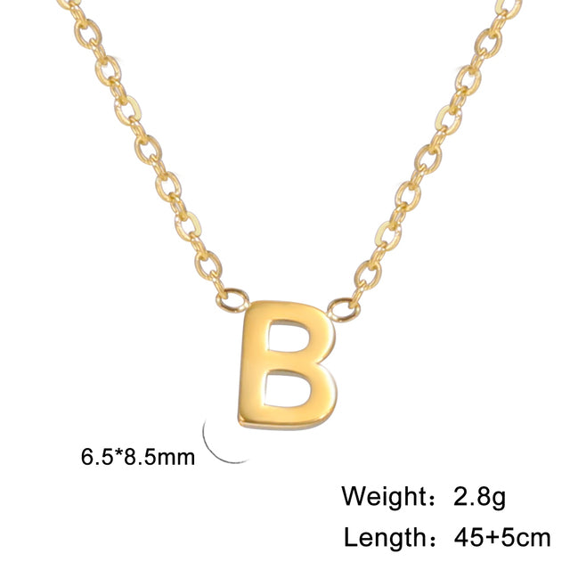 Swinging A - Z Initial Necklace - Gold / B The Namely Mine thenamelymine