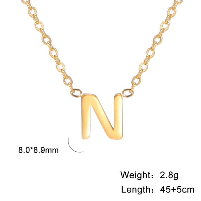 Swinging A - Z Initial Necklace - Gold / N The Namely Mine thenamelymine