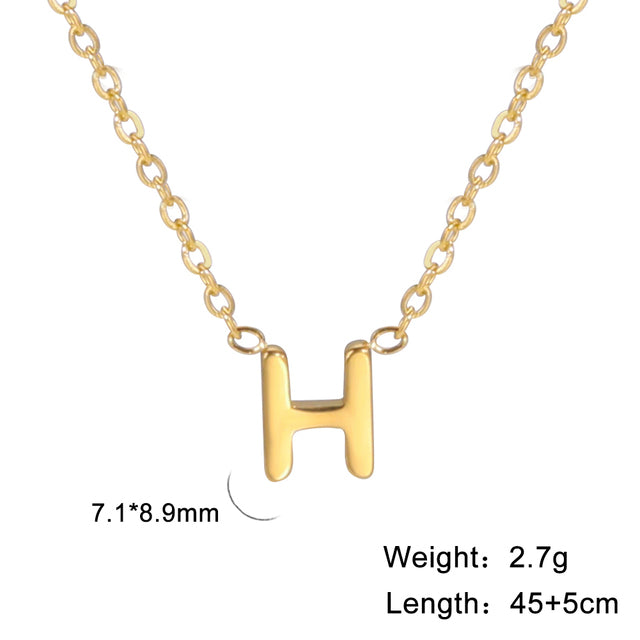 Swinging A - Z Initial Necklace - Silver / H The Namely Mine thenamelymine