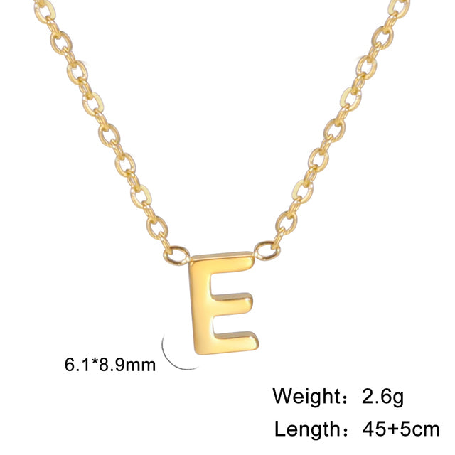 Swinging A - Z Initial Necklace - Silver / E The Namely Mine thenamelymine