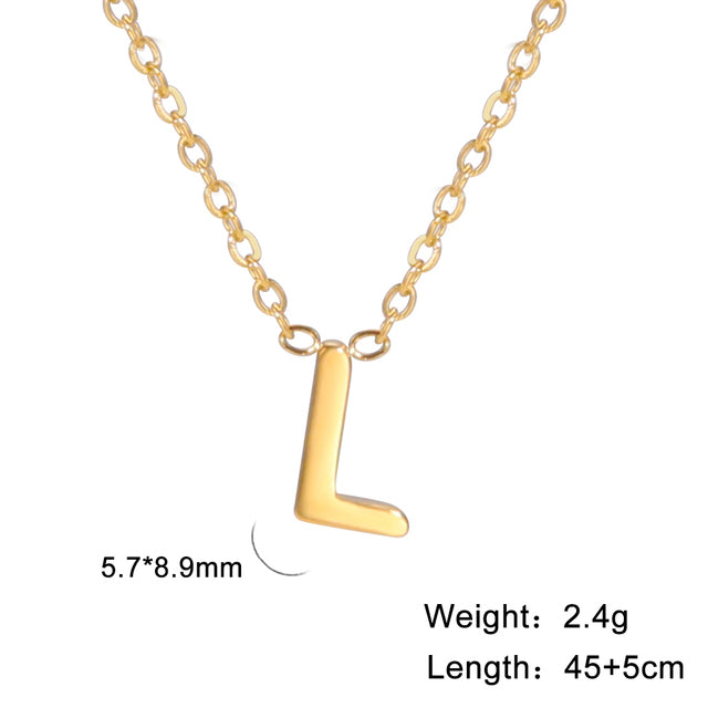 Swinging A - Z Initial Necklace - Silver / L The Namely Mine thenamelymine