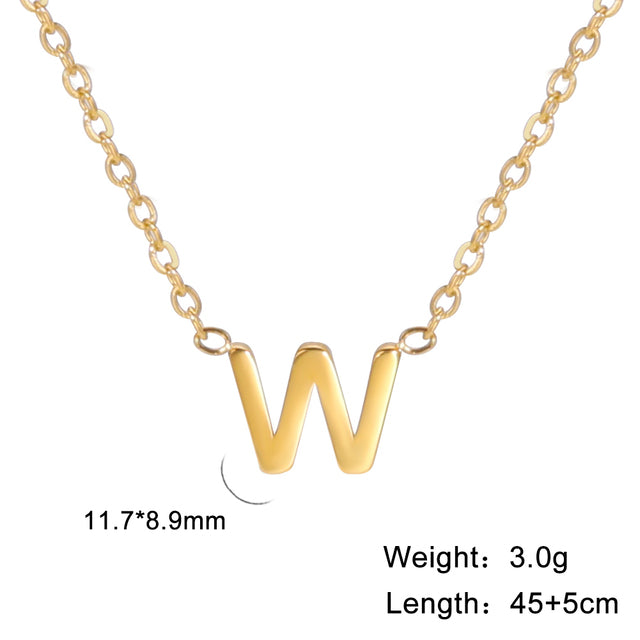 Swinging A - Z Initial Necklace - Silver / W The Namely Mine thenamelymine