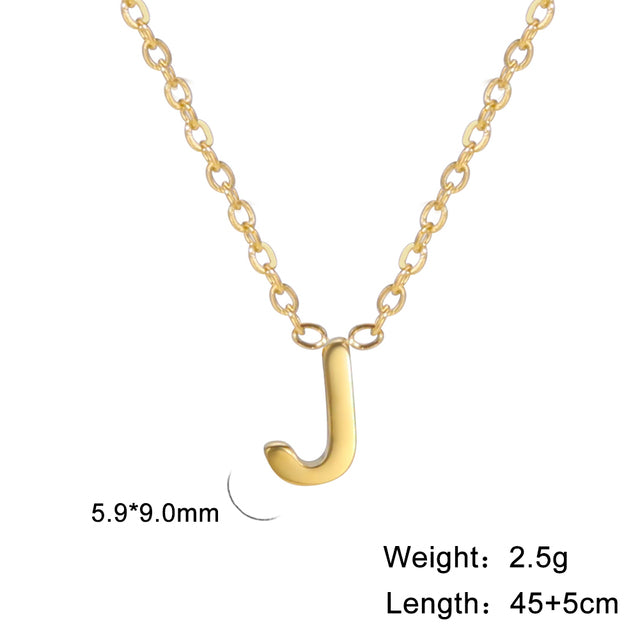 Swinging A - Z Initial Necklace - Gold / J The Namely Mine thenamelymine