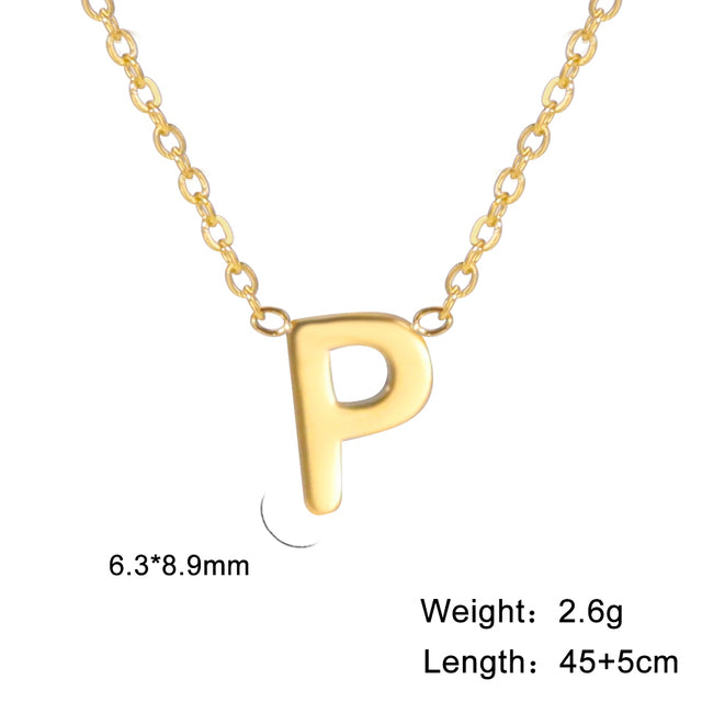 Swinging A - Z Initial Necklace - Silver / P The Namely Mine thenamelymine