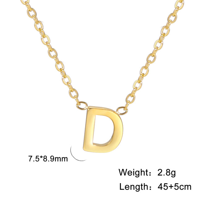Swinging A - Z Initial Necklace - Silver / D The Namely Mine thenamelymine