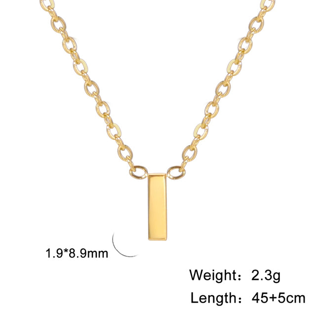 Swinging A - Z Initial Necklace - Silver / I The Namely Mine thenamelymine