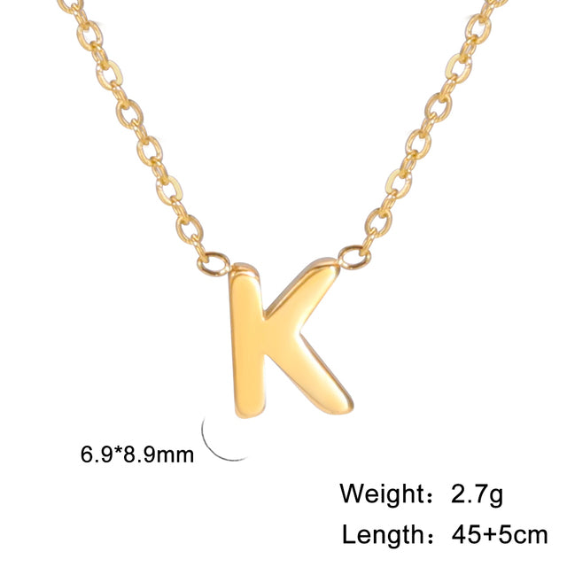Swinging A - Z Initial Necklace - Silver / K The Namely Mine thenamelymine