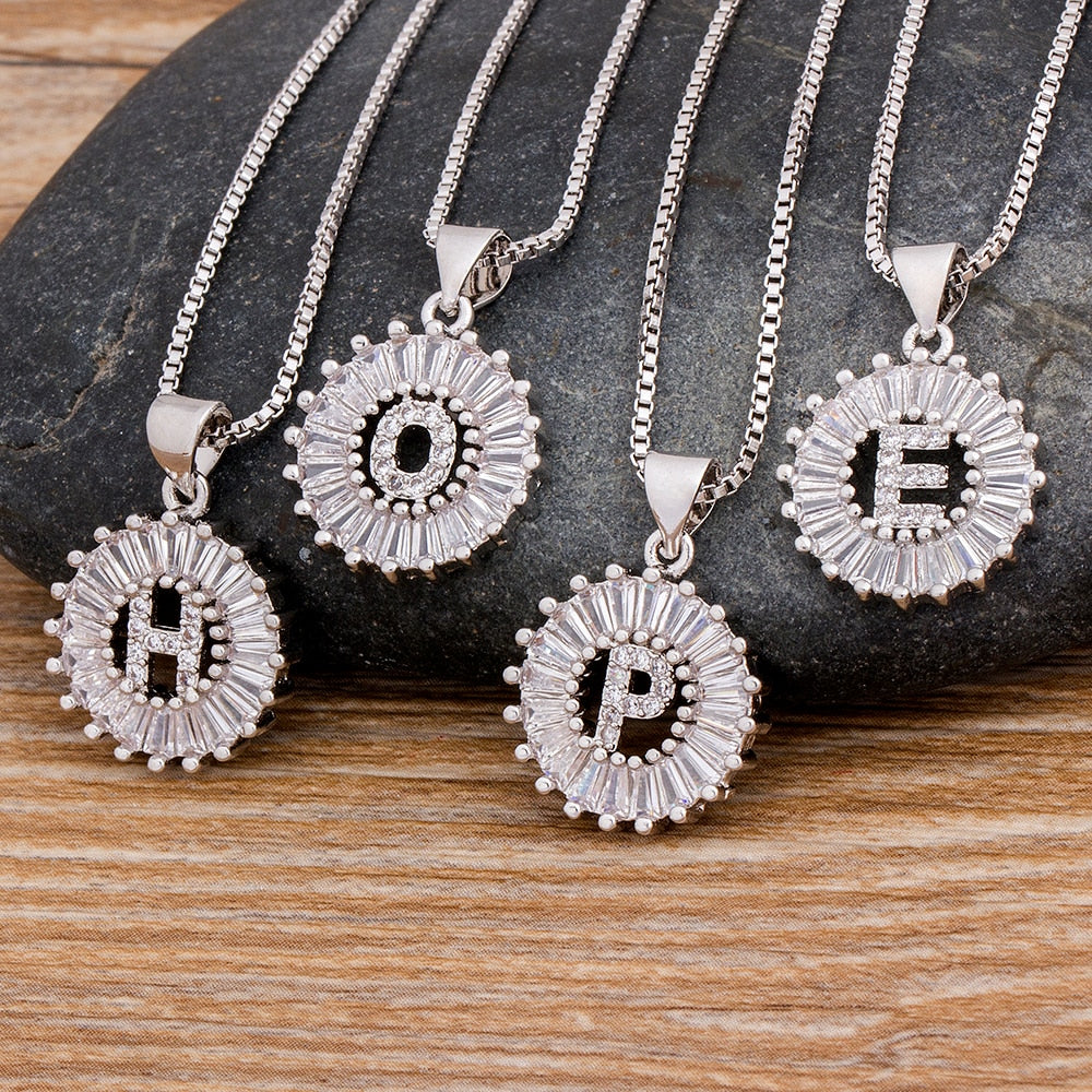 My Sunshine Initial Necklace - Silver / E The Namely Mine thenamelymine