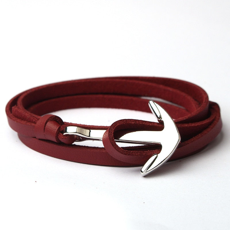 Seaworthy Leather Anchor Bracelet