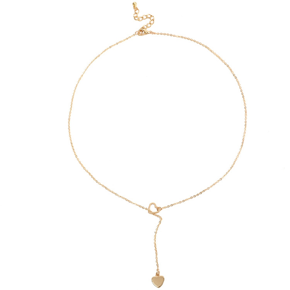 Heart Throb Drop Necklace - Gold Heart Throb Drop Necklace The Namely Mine thenamelymine