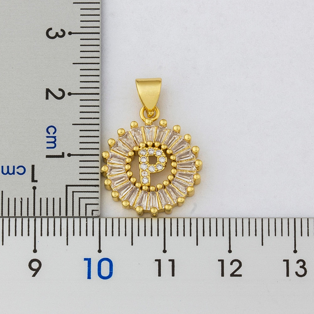 My Sunshine Initial Necklace - Gold / P The Namely Mine thenamelymine