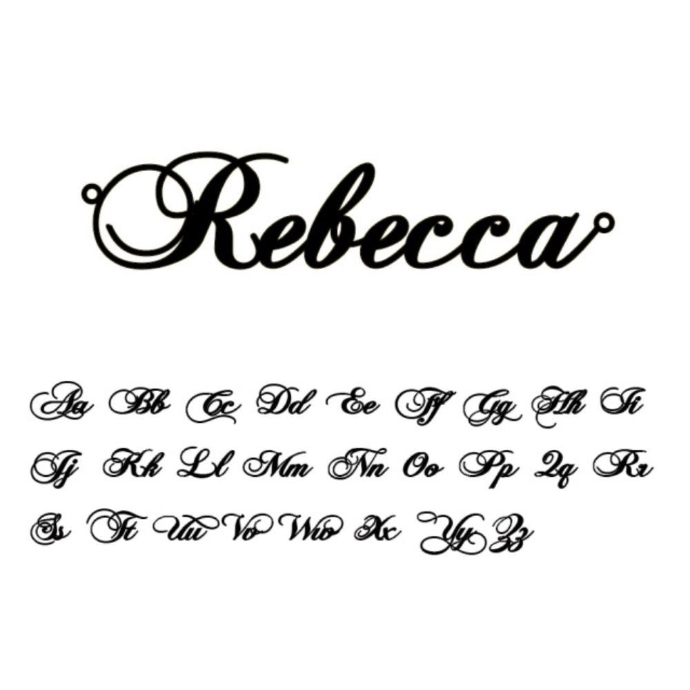 Double Name Ring - Gold / Rebecca Swirl The Namely Mine thenamelymine