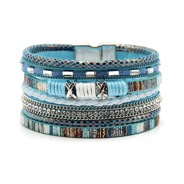 Tenacious Boho Multi-Layer Bangle - Blue The Namely Mine thenamelymine