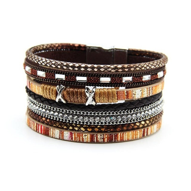 Tenacious Boho Multi-Layer Bangle - Brown The Namely Mine thenamelymine