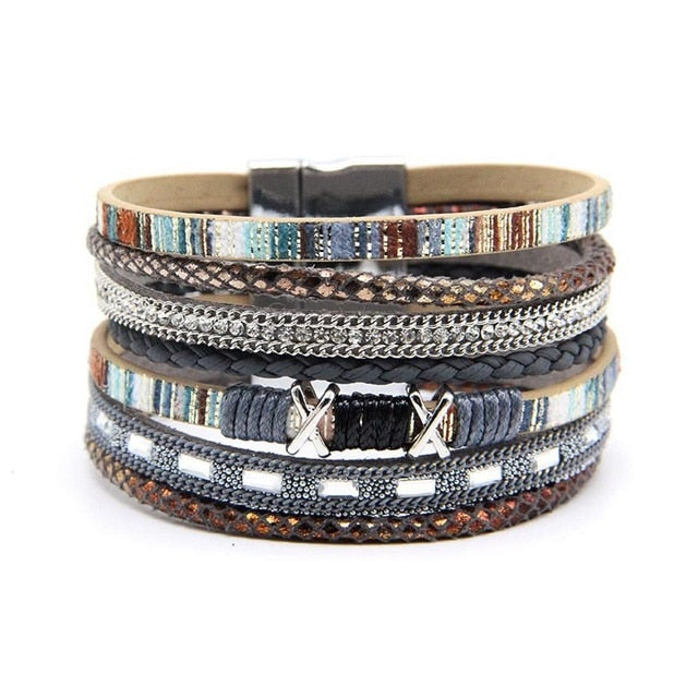 Tenacious Boho Multi-Layer Bangle - Grey The Namely Mine thenamelymine
