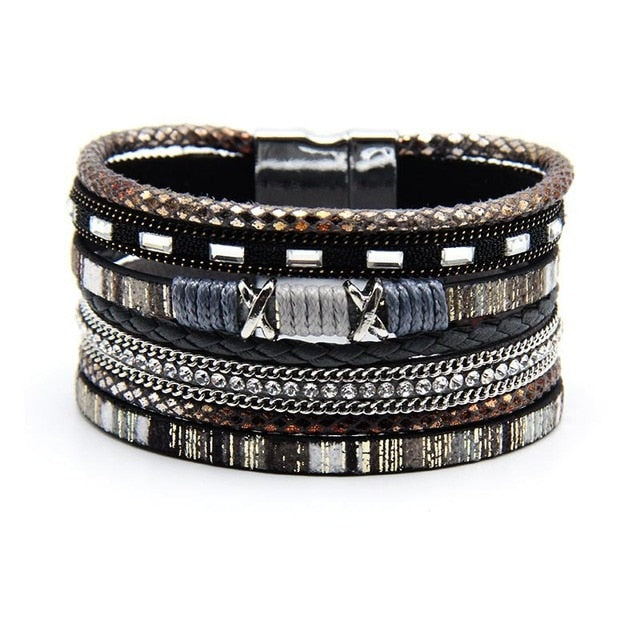 Tenacious Boho Multi-Layer Bangle - Black The Namely Mine thenamelymine