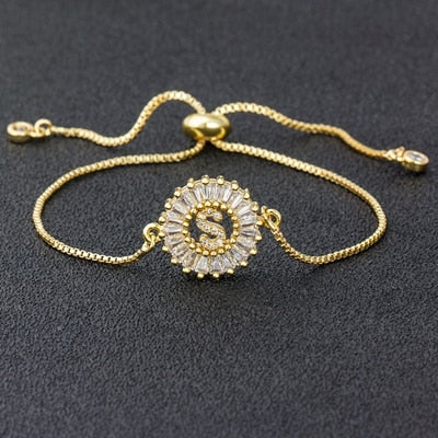 My Sunshine Initial Bracelet - S The Namely Mine thenamelymine