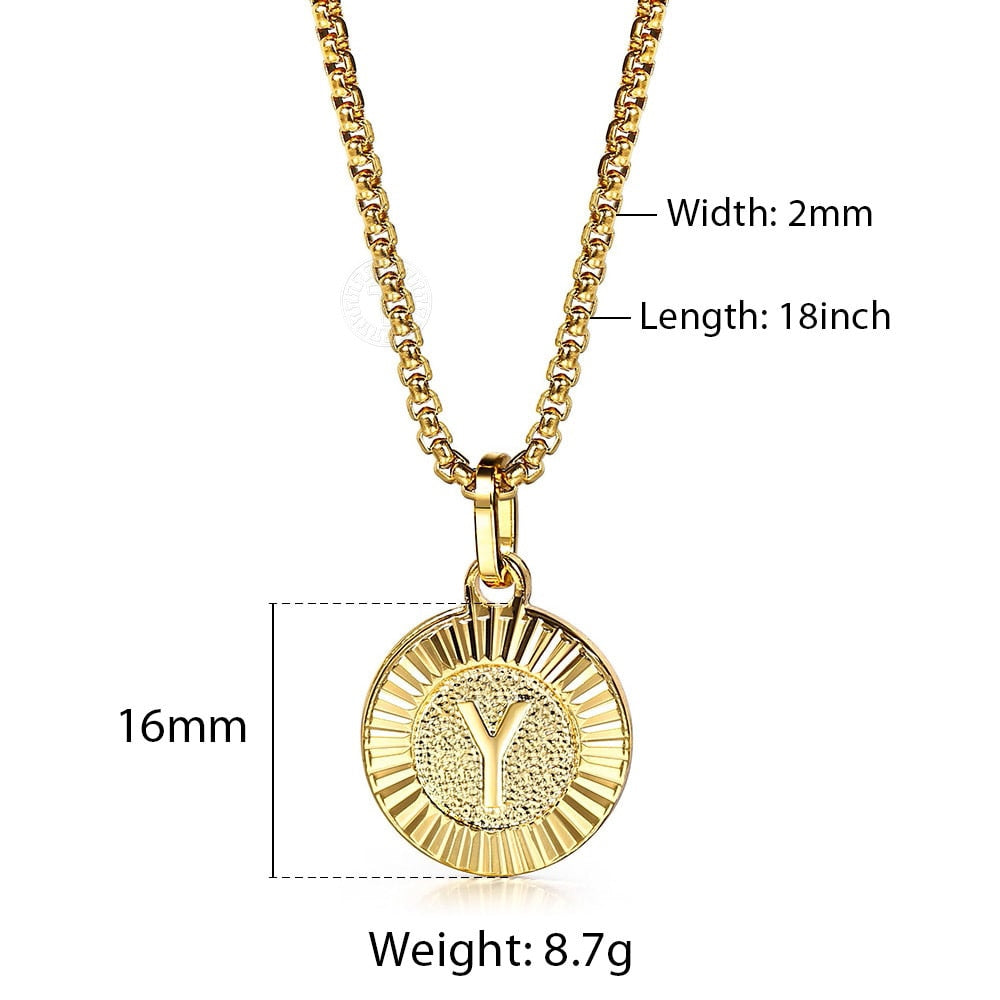 Minted Initial Charm & Link Chain - Round - The Namely Mine thenamelymine