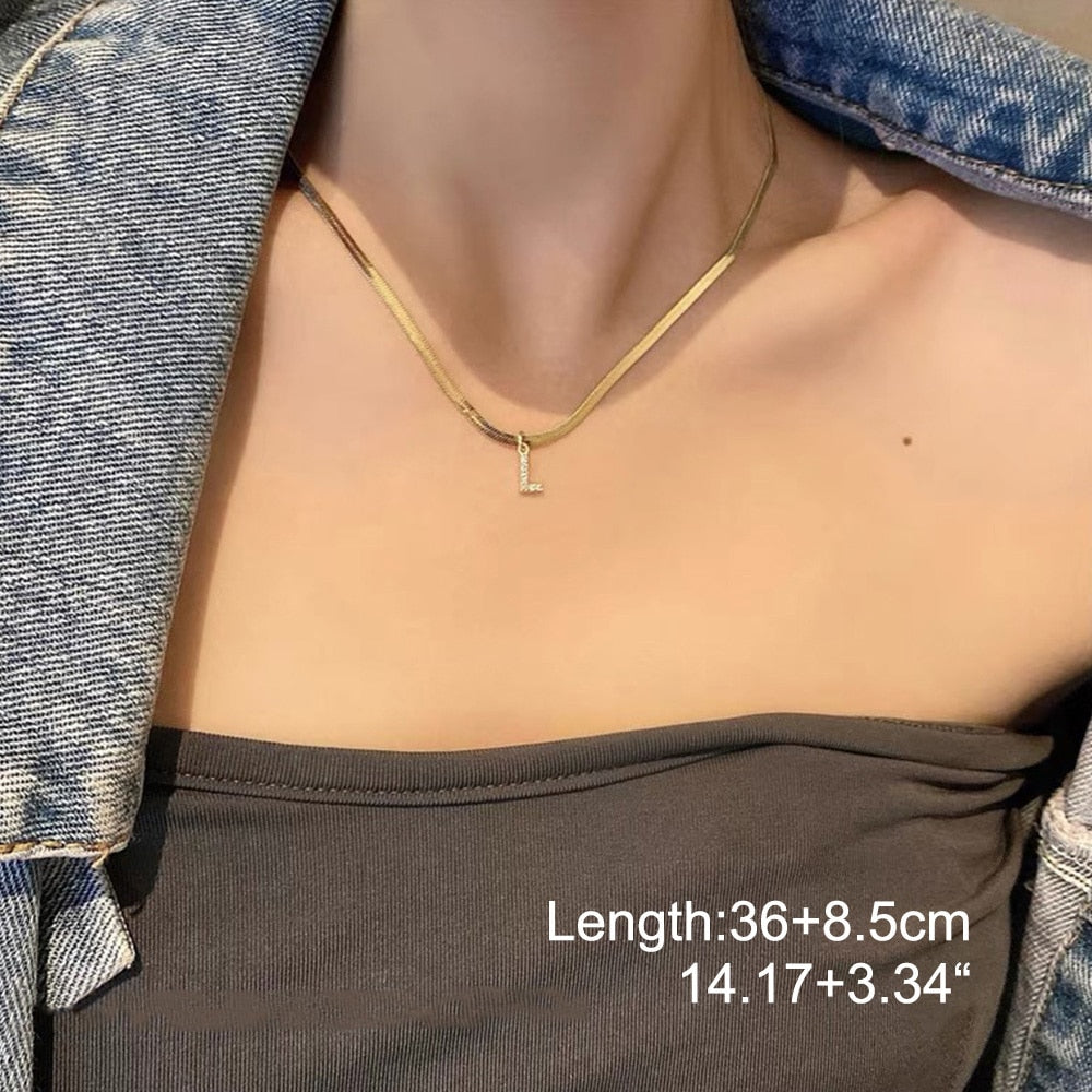 Tiny Spark Initial Necklace - O Chain / L The Namely Mine thenamelymine