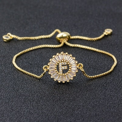 My Sunshine Initial Bracelet - F The Namely Mine thenamelymine