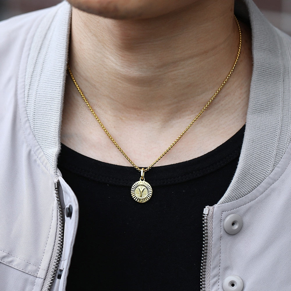 Minted Initial Charm & Link Chain - Round - The Namely Mine thenamelymine