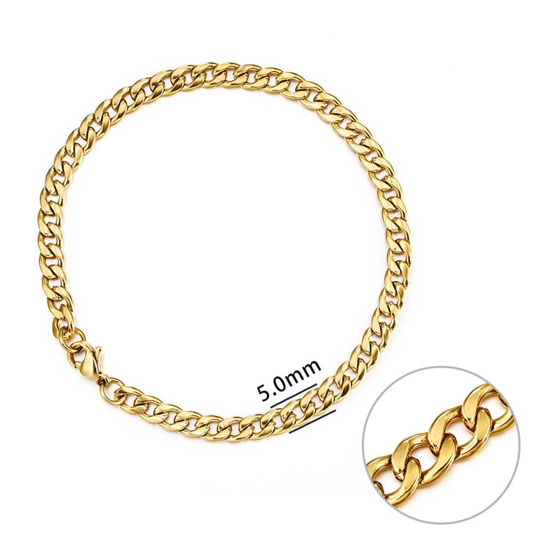First Class Cuban Link Bracelet - 5mm Gold / 7.09 inch 18cm The Namely Mine thenamelymine