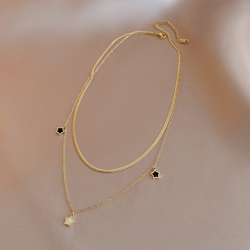 Enamel Star Pendant Necklace - Enamel Pendant Star Necklace The Namely Mine thenamelymine