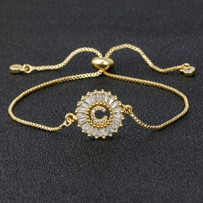 My Sunshine Initial Bracelet - C The Namely Mine thenamelymine