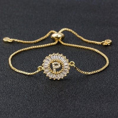 My Sunshine Initial Bracelet - P The Namely Mine thenamelymine