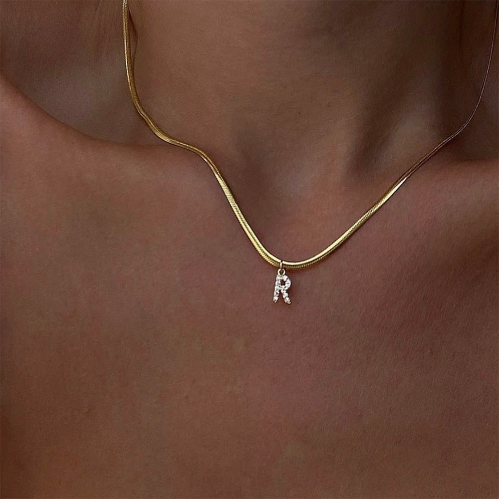 Tiny Spark Initial Necklace - The Namely Mine thenamelymine